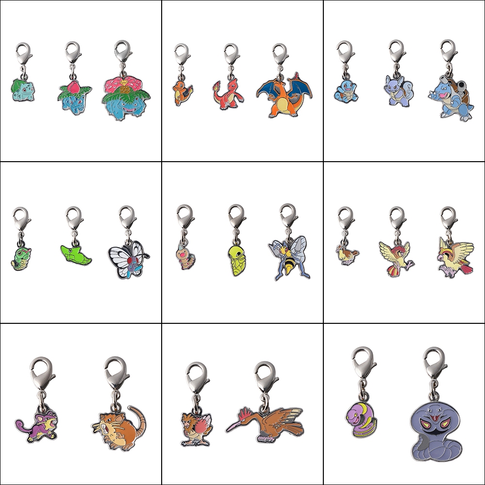 【米朧家】現貨 ❤️ 全國圖鑑 Gen1 噴火龍 水箭龜 妙蛙花 巴大蝶 大比鳥 金屬吊飾 寶可夢中心限定