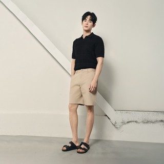 GIORDANO 韓國同款 男裝彈力棉中低腰休閒短褲【雙色任選】01106596