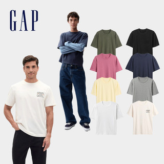 【Gap】男女裝 厚磅短版/日常柔軟寬鬆圖案T恤 多款規格任選 (715775&889460)