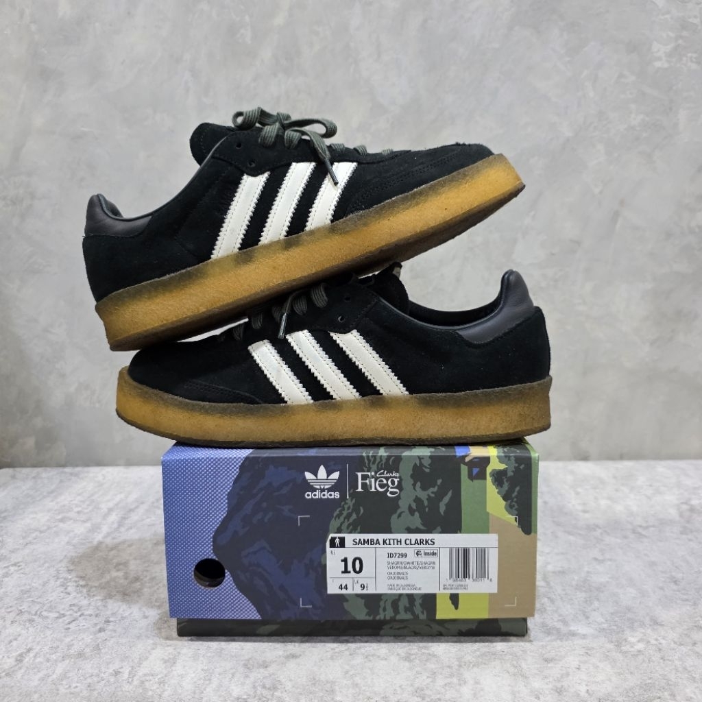 [二手A級] US10 Adidas Samba x Kith x Clarks 8th Street 黑 ID7299