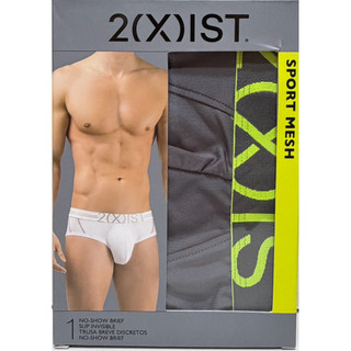 2（X）IST NO-SHOW BRIEF Sport-低腰三角褲 灰色 尺寸M 運動/速乾