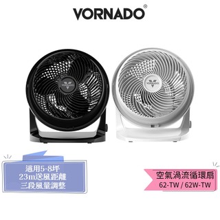【VORNADO 沃拿多】62-TW 黑色/白色 渦流空氣循環扇《適用5-8坪》官方原廠保固