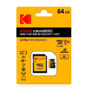 【eYe攝影】現貨 KODAK 柯達 Micro SDXC UHS-I U3 V30 A1 64G 高速記憶卡 64GB