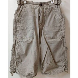 GIORDANO KHAKIS SKATER 七分褲 多口袋 工裝褲 腰圍鬆緊可調 褲腳抽繩 直筒寬版 M 寬褲 滑板褲