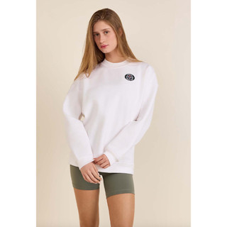 全新 lululemon Big Cozy Oversized Pullover *Graphic 寬鬆長版套頭衫 白色