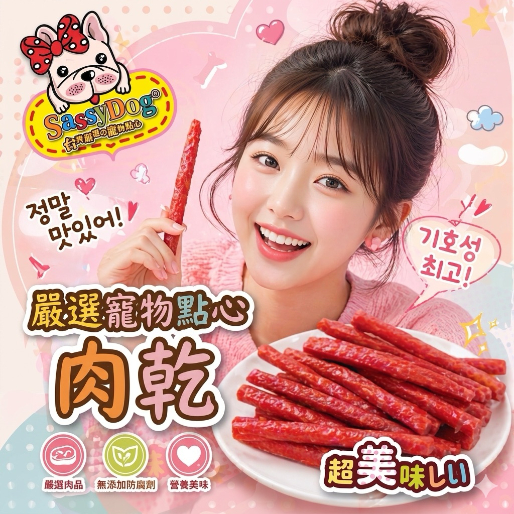 SassyDog台灣寵物肉乾100g/買5送1/狗零食/貓零食/雞肉條/牛肉乾/熱銷推薦/狗飼料 狗罐頭 狗狗零食