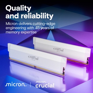 母親節優惠Micron Crucial PRO D5 6400 64G(32G*2)超頻(雙通)(白散熱片)