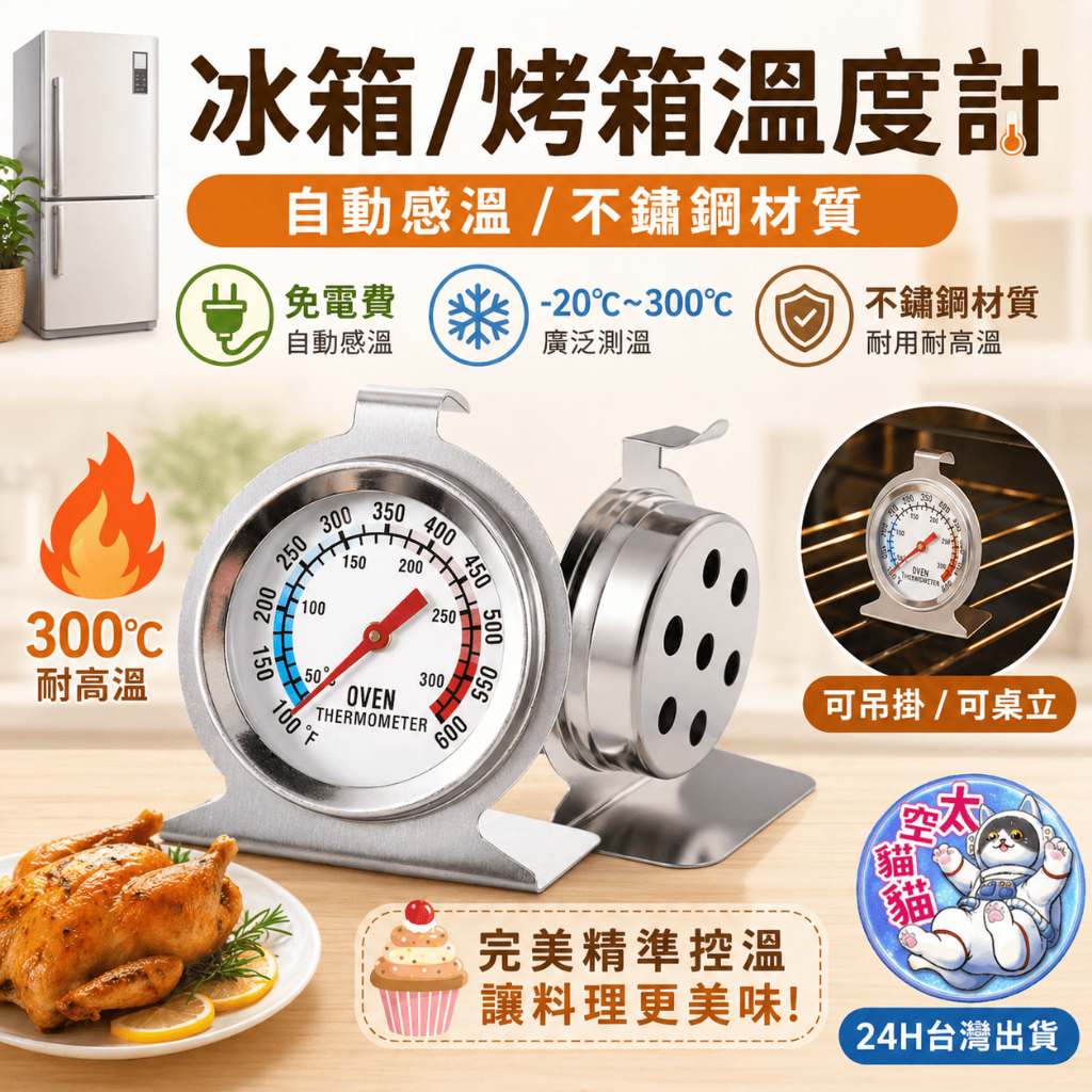 『限時優惠搶購🔥』指針式溫度計 -20~20℃ 50~300℃ 蛋糕溫度計 烘焙用具 烘焙溫度計 烘焙 冰箱溫度計 烤箱