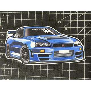 Nissan skyline r34 GTR 防水貼紙