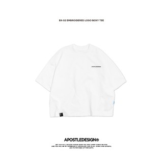 APOSTLE Embroidered Logo Boxy TEE - White