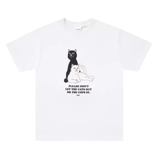 RIPNDIP KEEP THE CATS IN TEE LIME 黑貓 白貓 中指貓 短袖