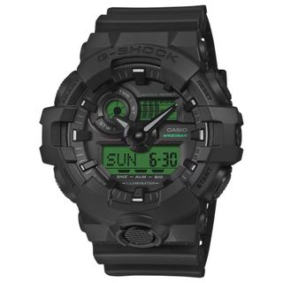 【CASIO 卡西歐】G-SHOCK 狂放能量 悍然無畏 雙顯錶款 醒目黑 GA-700BEG-1A 53.4mm
