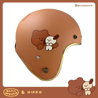 NIKKO N401 布朗尼 麵包熊 x 巧克熊 聯名安全帽 送防水長鏡片 3/4罩 半罩 附雲端發票 #51 #52