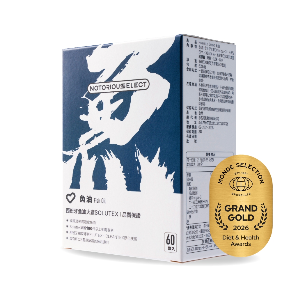 【Notorious】惡名昭彰．魚油 多件優惠 魚油 高Omega-3 保健食品 館長｜官方正品