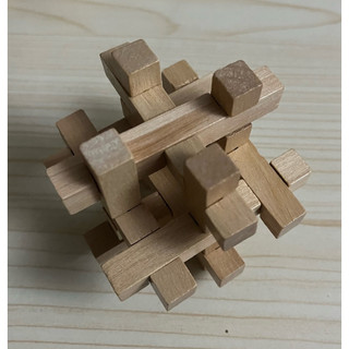 二手 木質 益智玩具 12根 孔明鎖 魯班鎖(長寬7.5cm)