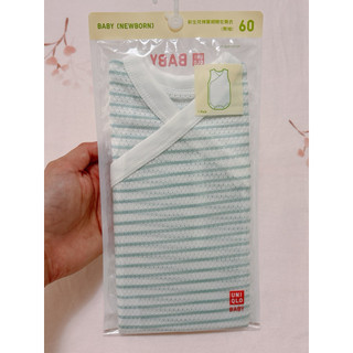 全新 Uniqlo 60 綠白條紋 網眼無袖包屁衣 售出不退喔❤️