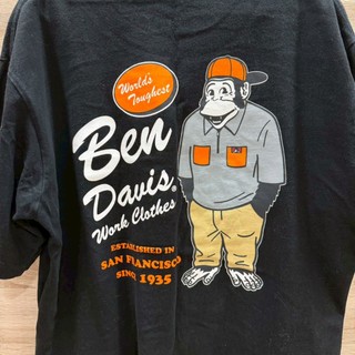 [yw115] 二手春夏服飾 - 潮牌 BEN DAVIS 猴子 中性 短袖寬鬆上衣 寬鬆舒適 大印花 圖案T恤