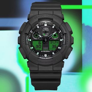 CASIO 卡西歐 G-SHOCK 電光綠 時尚雙顯腕錶(GA-100BEG-1A)