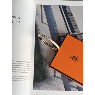 Hermès | Extra Fin Uni 極細手環 奶油色拼玫瑰金