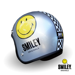 【Gallop】GALLOP x SMILEY HELMET 黃色笑臉 聯名款 3/4 半罩安全帽 電鍍銀