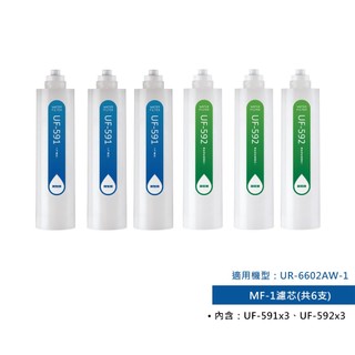 【賀眾牌】UR-6602AW-1專用濾芯MF-1(UF-591、UF-592各3入）