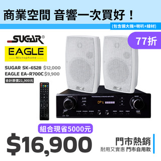 『異響空間-商業空間組合』SK-6528環繞喇叭+EA-R700C擴大機 | 異響門市自用款 | 中小坪數商業喇叭
