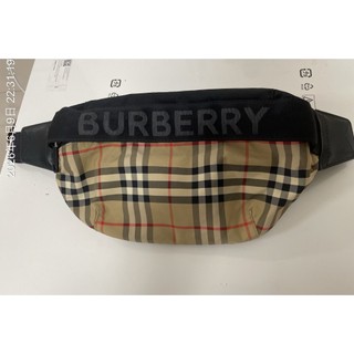 【BURBERRY 博柏利 經典格紋 胸包／腰包 9成新】