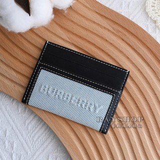 睿鈞國際精品 BURBERRY 8040874 棉麻牛皮證件卡夾.黑邊 現貨