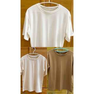 [二手]棉質素T-shirt 白色/杏色/咖啡色