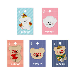【久大文具】眼鏡小熊刺繡裝飾貼 (TETE-ES260501~5) 刺繡貼 裝飾貼 繡布貼 070@0145