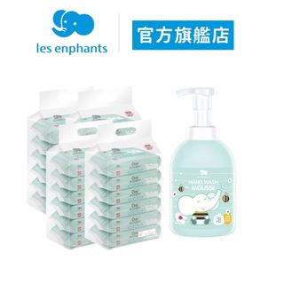 【麗嬰房les enphants】EDI超純水嬰兒潔膚柔濕巾20抽x24包+痱子粉香洗手慕斯x1 | 官方旗艦店