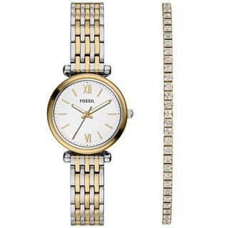 FOSSIL Carlie 時尚大三針女錶 手錶套組-28mm ES5450SET 開學季禮物