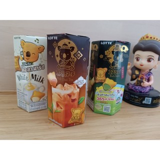 【現貨中文標示】泰國『LOTTE樂天』小熊餅乾~泰式奶茶/抹茶/牛奶夾心