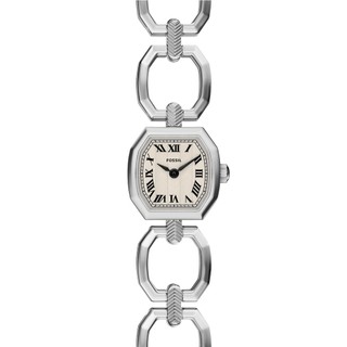 FOSSIL Harlow Mini 復古八角雙針手鍊女錶-銀/20mm ES5485 開學季禮物