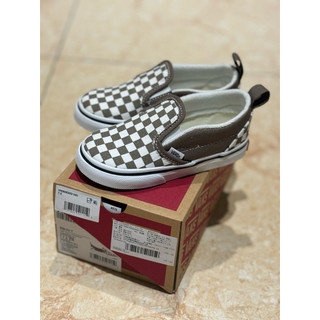 全新 VANS Slip-On V 小童款棕色棋盤格滑板鞋休閒鞋