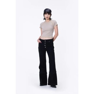 SILVER NINE Small Flame Denim Flare Pants