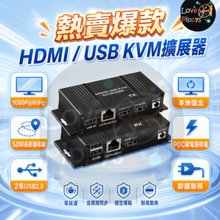 HDMI-KVM 網線延長器60M hdmi延長器hdmi extender支持1080P HDR 網線延長器