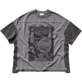 NOUVEAU NVT26106 BOXY DEEP NOUVEAU TEE 撞色 短T (洗舊灰色) 化學原宿