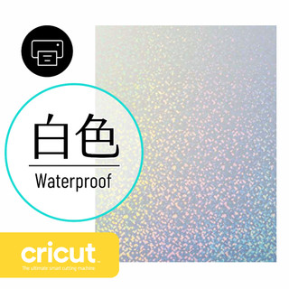Cricut Printable Waterproof Holographic Sticker 防水列印白色膠膜貼紙１組