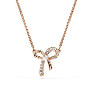 SWAROVSKI 施華洛世奇Hyperbola 蝴蝶結輕奢項鍊-玫瑰金 (5753329) 開學季禮物