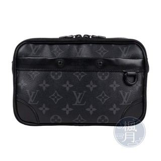 LOUIS VUITTON LV M46955 黑原花Alpha 肩背包 晶片款