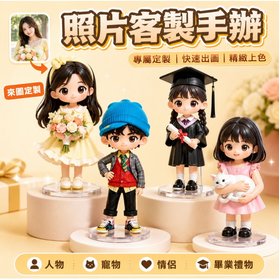 客製化公仔人偶丨情人節禮物丨客製化盲盒公仔丨3D客製公仔丨手辦玩偶丨AI生成手辦盲盒丨Q版公仔丨盲盒公仔丨盲盒丨客製禮物