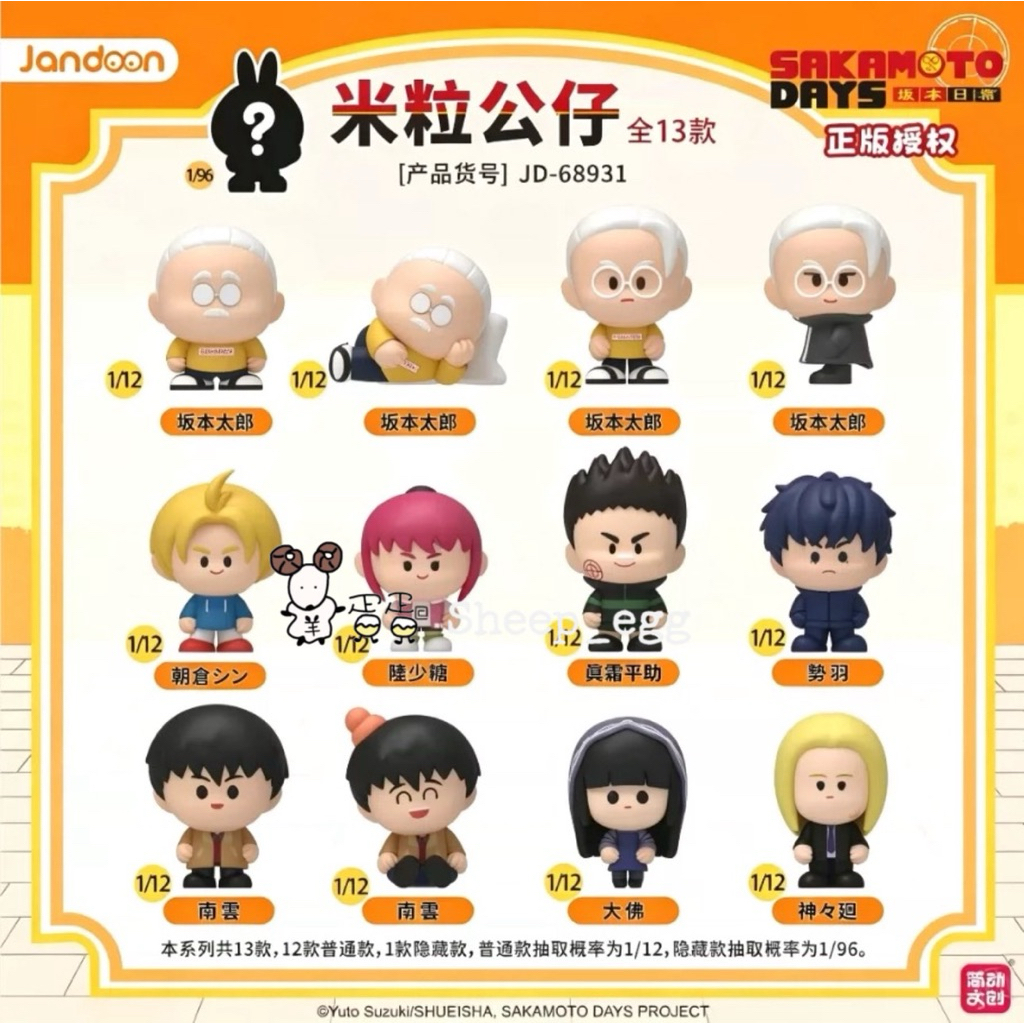 『現貨』羊蛋蛋 盒玩 正版 坂本日常 坂本太郎 坂本 阪本 Q版 豆豆眼 動漫 米粒 mini 迷你 萌粒 盲抽 公仔
