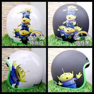 ❤ 送雨衣 + 防水耐磨長鏡片 ❤️ 正版迪士尼授權 三眼怪 叉奇 玩具總動員 卡通 半罩 全罩 復古帽 安全帽