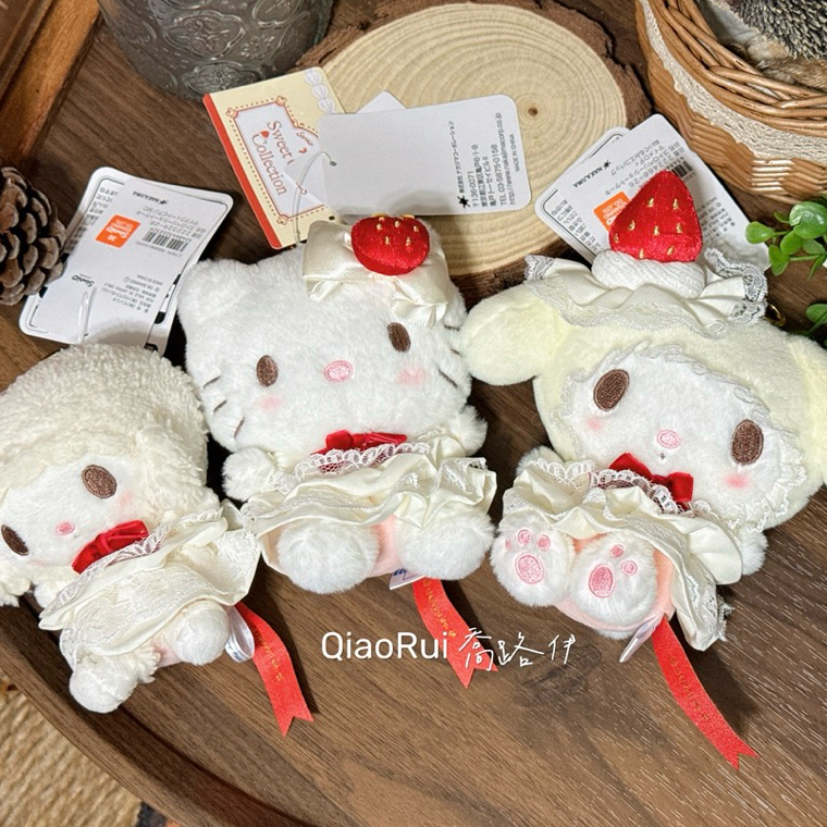現貨 有發票 日本 Sanrio 三麗鷗 草莓蛋糕 娃娃吊飾 購物袋娃娃吊飾 kitty 美樂蒂 彼安諾 小麥粉
