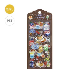 日本 BGM 喫茶 a la mode IRIDE 透明金箔貼紙 喫茶店貼紙 復古喫茶貼紙