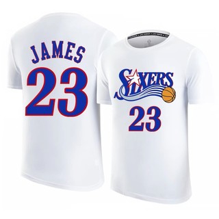 💖詹皇LeBron James詹姆斯短袖純棉T恤上衣💖NBA球衣76人七六人湖人隊運動籃球圓領衣服T-shirt男A28
