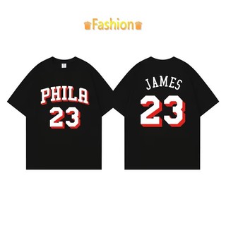 💥詹皇LeBron James詹姆斯短袖純棉T恤上衣💥NBA球衣76人七六人湖人隊運動籃球圓領衣服T-shirt男D33