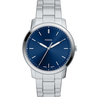 FOSSIL Minimalist 薄型簡約手錶-藍x銀/44mm FS6180 情人節禮物