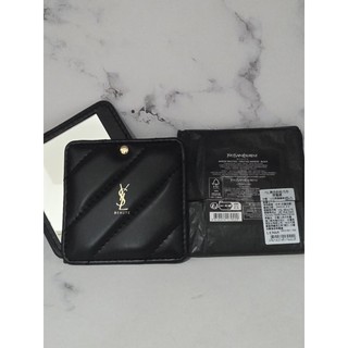 YSL 黑色斜紋方形掀蓋鏡